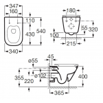 Roca 34647L+801472 The Gap Rimless 掛牆座廁配歐樂油壓板套裝 