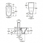 Roca 804025005+3410N0+3420N8 The Gap Round rimless 自由咀分體座廁配電子廁板(尊尚型)套裝