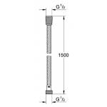 Grohe 28105000 Relaxaflex 1500毫米 金屬花灑喉