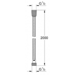 Grohe 28140000 Relaxaflex 2000毫米 金屬花灑喉