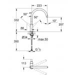 Grohe 31230000 BAUFLOW 單桿廚房龍頭 1/2"