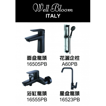 Well Bloom Italy 4SET165PB 165 系列純黑色4件龍頭優惠套裝