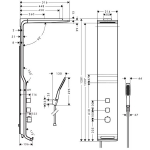 Hansgrohe 27008400 Shower panel Lift 180 2jet for exposed installation