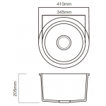 Kitco NET-410-WH 石英鋅盆 (白色) (410 x 410mm)