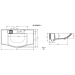 Kohler K-22780T-1-0 Family Care 39" 一體化洗手盆