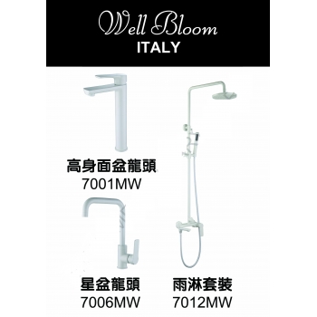 Well Bloom Italy 700MWR2 純白龍頭連雨淋套裝