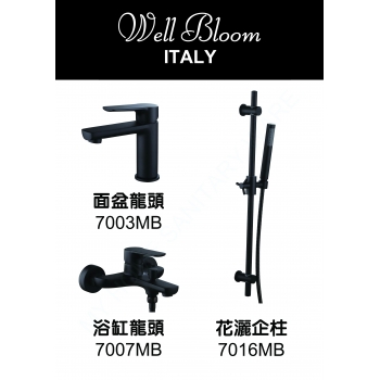 Well Bloom Italy 700MB 純黑龍頭連雨淋套裝