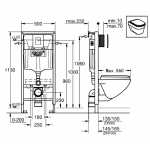 Inax GC-22PQR-C-H 背入水排牆座廁連廁板 (配Grohe Rapid SL 38772001 3合1藏牆高架水箱)