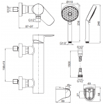 Kohler K-72351T-4-BL Aleo 掛牆式淋浴龍頭 (霧黑色) (包括多功能手持花灑及插座)