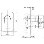 Kohler Taut™ 入牆式花灑兩路面板 + 帶分流器 40mm 薄型浴缸/淋浴閥 (黑色) (K-78987T-4-BL+K-78980T-DR-BL)