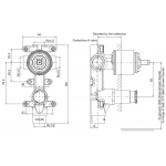 Kohler Taut™ 入牆式花灑兩路面板 + 帶分流器 40mm 薄型浴缸/淋浴閥 (黑色) (K-78987T-4-BL+K-78980T-DR-BL)