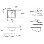 Kohler K-21056K-HB1 Brazn 方形檯下式面盆 (黑色)