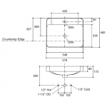 Kohler K-11479X-VC1-0 Forefront 長方形半崁式面盆 (單龍頭孔)