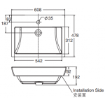 Kohler K-99182T-1-0 24吋 Parliament 台上式面盆 (單龍頭孔)