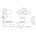 Kohler K-22492K-0 Reach Up 分體式座廁,3/6L, 牆排水 185mm (配KC-28773K-00纖薄廁板)