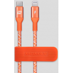 Momax DL30M Elite USB-C to Lightning 0.3米 尼龍編織連接線 快充短線 (珊瑚紅)