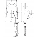 Hansgrohe 72813800 Talis M51 冷熱水可拉出式廚盆龍頭 (砂銀色)