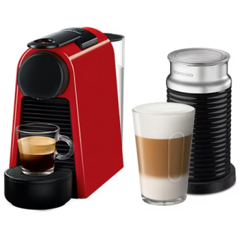 NESPRESSO Essenza Mini 19巴 粉囊系統咖啡機連黑色Aeroccino3 套裝 (寶石紅) (D30-SG-RE-NE2/Aeroccino3 Black)