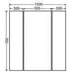 Goboss AD315070-A 三門LED鏡櫃 (W1500 x H700)