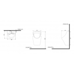 Huida H0858 背入背出掛牆小便器