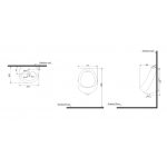 Huida H0805 頂入底出掛牆小便器