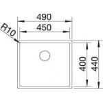 Blanco 521575 490x440mm CLARON 450-U 方邊不銹鋼 單星盆