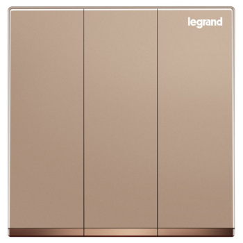 Legrand Galion K8/33/2/3AN-C1 10AX 3位雙控開關 帶LED燈 (玫瑰金+鑲電鍍邊)