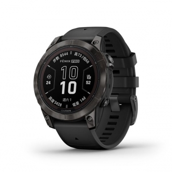 Garmin 010-02777-54 fēnix 7 Pro Sapphire Solar Edition 運動手錶 (石墨灰DLC鈦錶圈配黑色矽膠錶帶)