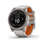 Garmin 010-02778-64 Fenix 7x Pro Sapphire Solar 運動手錶 (鈦錶圈配灰柚橙雙色矽膠錶帶)