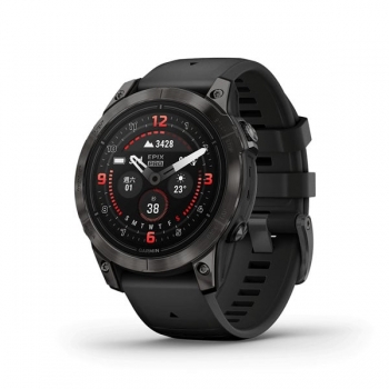 Garmin 010-02803-54 Epix Pro Gen 2 47mm Sapphire 全方位戶外進階GPS智慧腕表 (石墨灰DLC鈦錶圈配黑色矽膠錶帶)