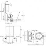 Inax Compact Codie 2407 相連式自由咀座廁 連 X-treme 全功能型長板圓型電子廁板 (IN-2407SCHK-WT-0+IN-CEIX7BL1-0100510M)