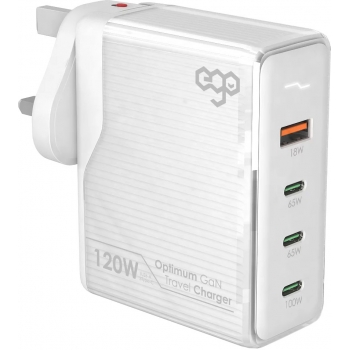 EGO A2217-BK 120W Optimum GaN 4USB 旅行充 (白色)