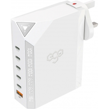 EGO EX240-WH Exinno+ 300W 即時速度顯示 6USB 充電器 (白色)