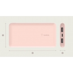 Belkin BPB011btRG BoostCharge 便攜式行動電源 10000mAh + USB-A 至 USB-C 連接線 (玫瑰金)