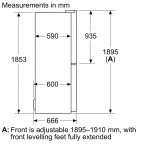 Bosch KMC85LBEA 550公升 Series 4 法式無霜纖薄十字門雪櫃 (黑鑽玻璃)