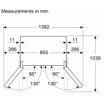 Bosch KMC85LBEA 550公升 Series 4 法式無霜纖薄十字門雪櫃 (黑鑽玻璃)