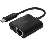 Belkin INC001btBK Connect USB-C 轉乙太網路配備充電轉接器