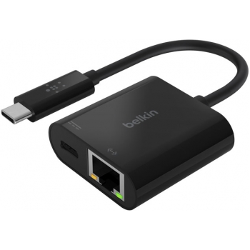 Belkin INC001btBK Connect USB-C 轉乙太網路配備充電轉接器