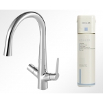 Kohler 76372T-4-CP + 77685-NA CARAFE® 2.0 廚房兩用淨水龍頭 + Aquifer® 單濾芯淨水系統 組合套裝