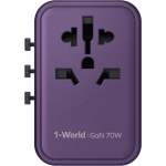 Momax UA8AUKU 1-World 70W GaN 方便式旅行插座 (紫色)