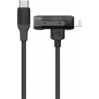 Momax DL56D 1-Link Flow Duo 2-in-1 USB-C to Lightning 編織線 (1.5米) (黑色)