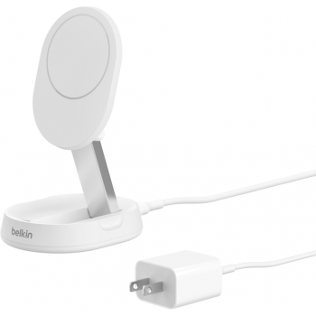 Belkin WIA008btWH BoostCharge Pro Qi2 15W 折疊式磁性無線充電座 (白色)