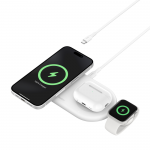 Belkin WIZ022qcWH BoostCharge Pro Qi2 15W 3合1磁吸無線充電板 (白色)