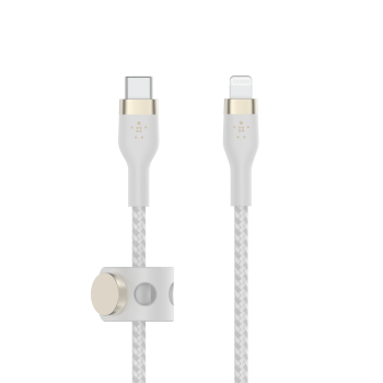 Belkin CAA011bt1MWH BoostCharge Pro Flex USB-C 至 Lightning 連接線 (白色) (1米)