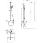 Kohler K-23860T-9-CP Urbanity+™ 恆溫三出水淋浴柱 (含MF手持花灑) (拋光鍍鉻)