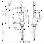 Hansgrohe 31820000 Focus 冷熱水廚盆龍頭 (鍍鉻)