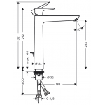 Hansgrohe 71716000 Talis E 240 高身面盆龍頭 (鍍鉻)