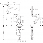 Hansgrohe 14820000 Metris 拉出式廚盆龍頭 (鍍鉻)