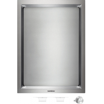 Gaggenau 38厘米 400 Series Vario 嵌入式鐵板燒爐 配不鏽鋼旋鈕 (VP414115+CKP420010)