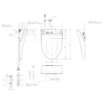 TOTO 加長直沖分體式馬桶 + 加長型電子噴水廁板 附遙控器 (C945RE+TCF24410AAA)